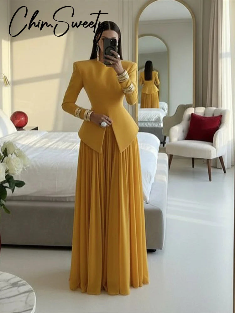 Elegant Women's Blazer Skirt Suit Set
