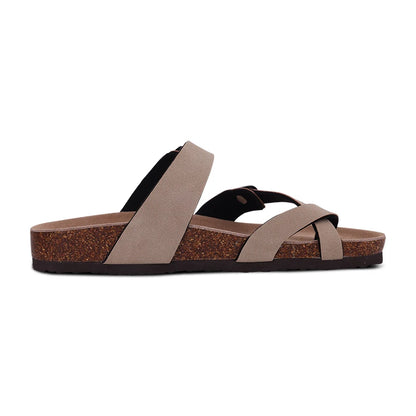 Comwarm Women's Suede Mules Slippers with Cork Insole