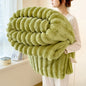 Thickened Striped Flannel Multifunctional Blanket