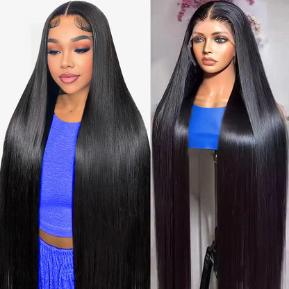 40 Inch Straight Human Hair Lace Front Wig Glueless