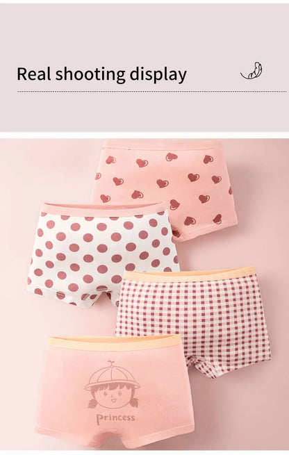 Summer Girl Cartoon Cotton Boyshorts Underwear Set
