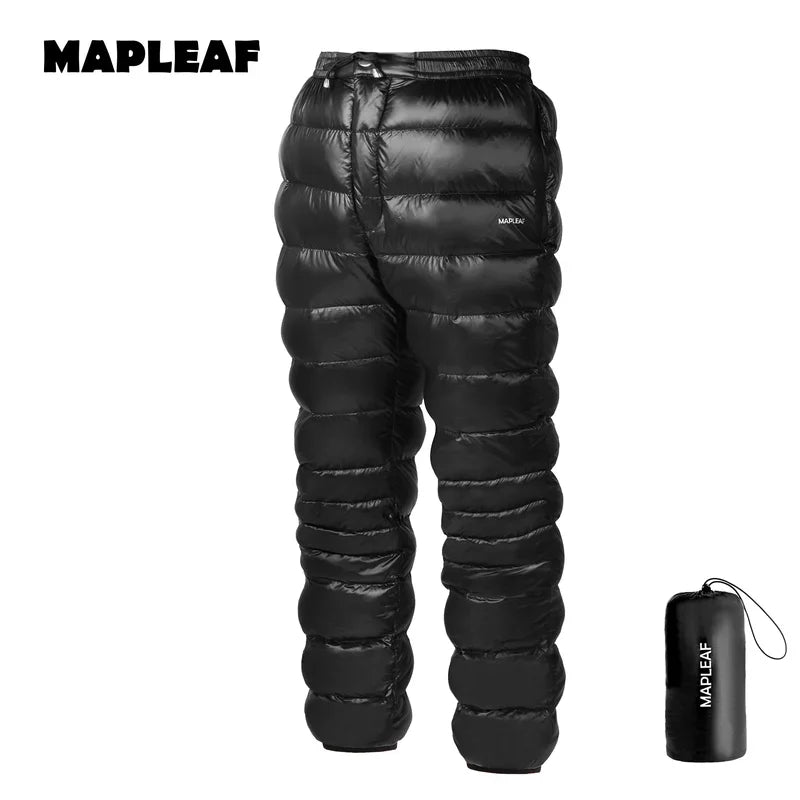 Mapleaf Ultralight Down Pants Waterproof Windproof Ski Trousers