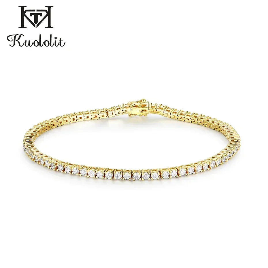 Moissanite Tennis Bracelet for Women in 14K Gold