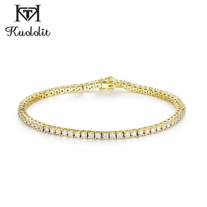 Moissanite Tennis Bracelet for Women in 14K Gold