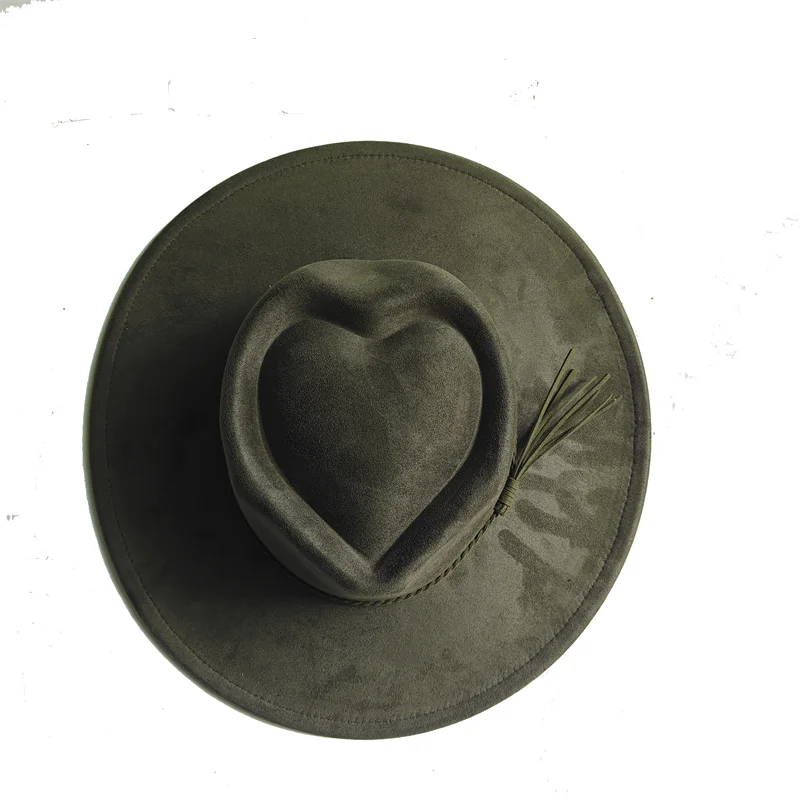Dark Turquoise Suede Fedora Hat for Men and Women