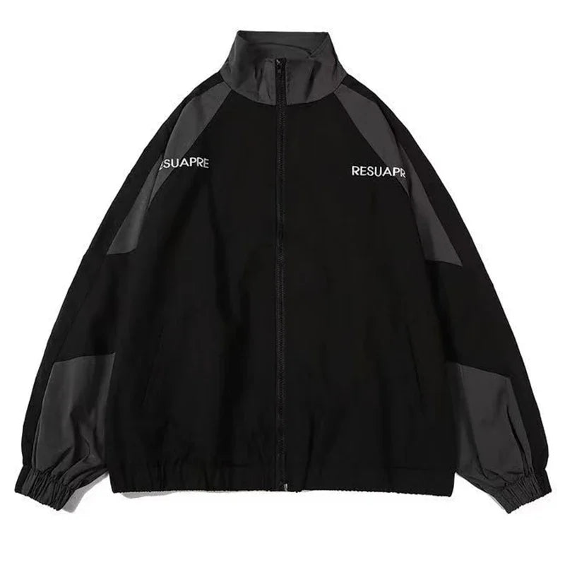 Men's Patchwork Color Block Varsity Jacket