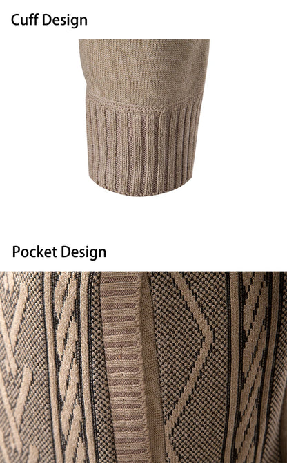 Men's Casual Knitted Sweater Coat in Cashmere Blend