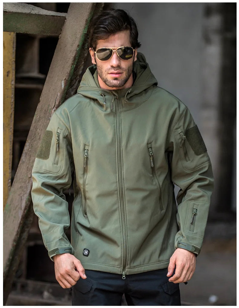 Military Shark Skin Soft Shell Jacket Men Tactical Waterproof