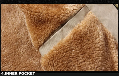 Men's Thickened Fleece Aviator Jacket in Solid Color