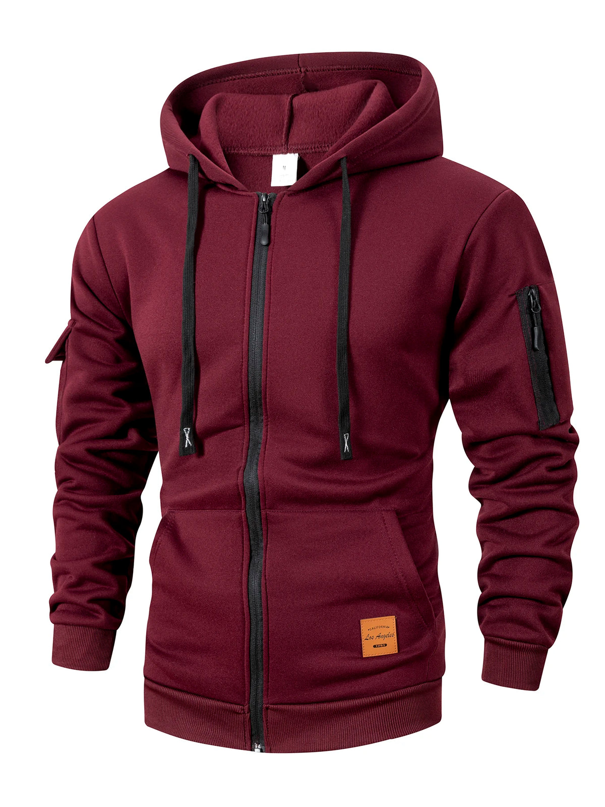 Men's Zipper Hoodie Jacket Slim Fit Polyester