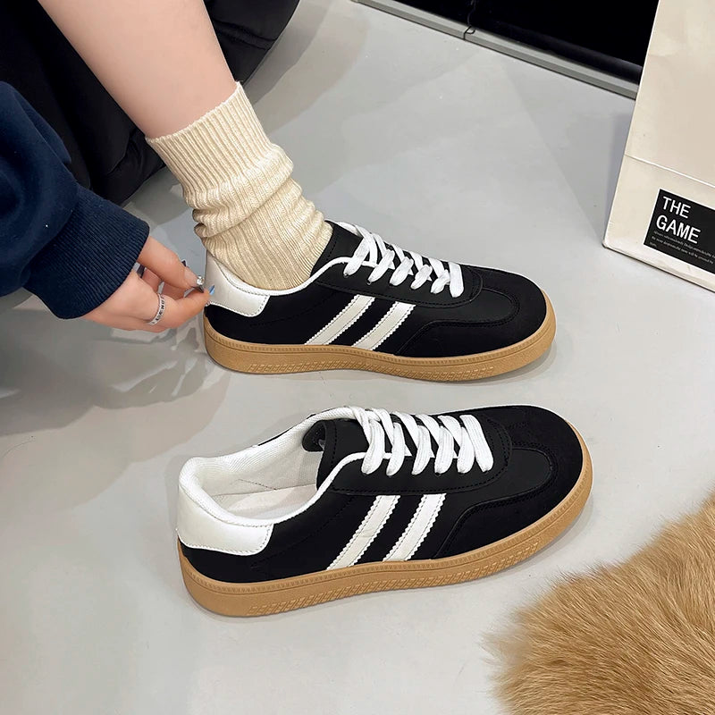 Women Lace-Up Casual Sneakers Breathable Tennis Shoes