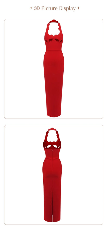 Elegant Black Halter Bodycon Dress for Women