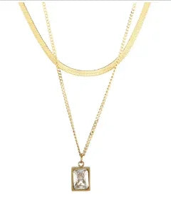 Vintage Textured Stainless Steel Necklace