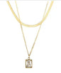 Vintage Textured Stainless Steel Necklace
