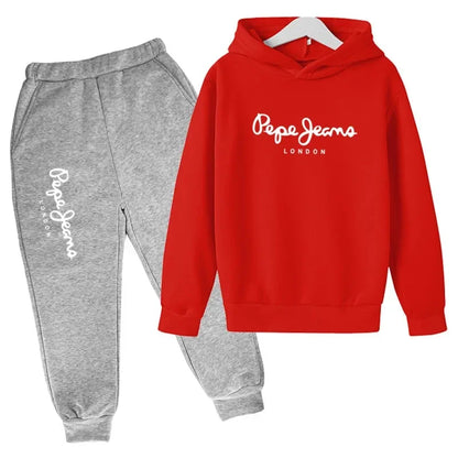 Leisure Letter Print Hoodie and Pants Tracksuit Set