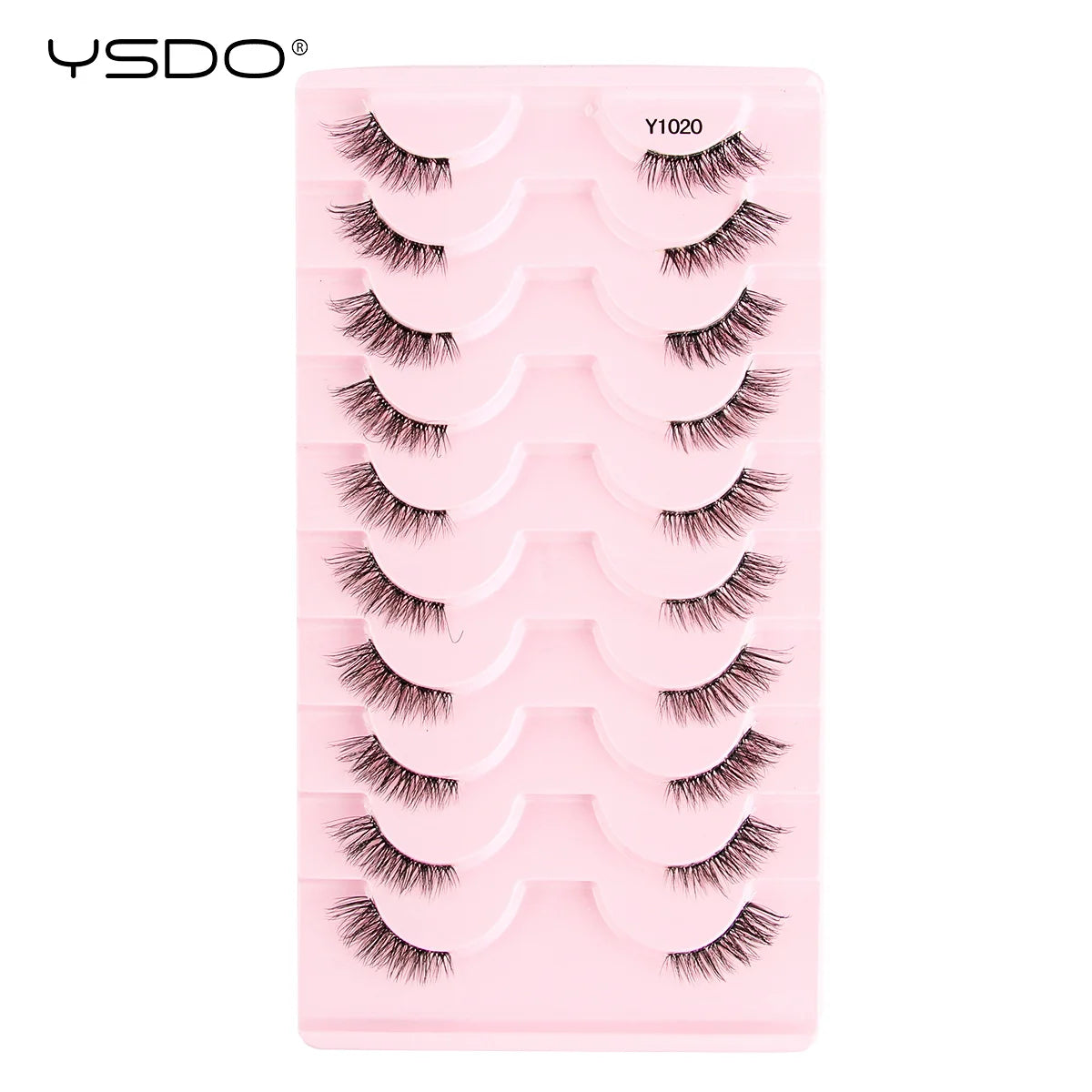 YSDO 5/10 Pairs Natural Soft Black Half Lashes