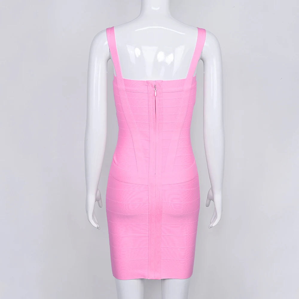 BEAUKEY Blue Mini Bandage Dress for Women XL