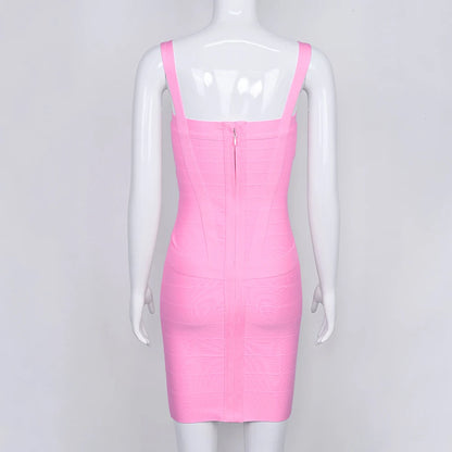 BEAUKEY Blue Mini Bandage Dress for Women XL