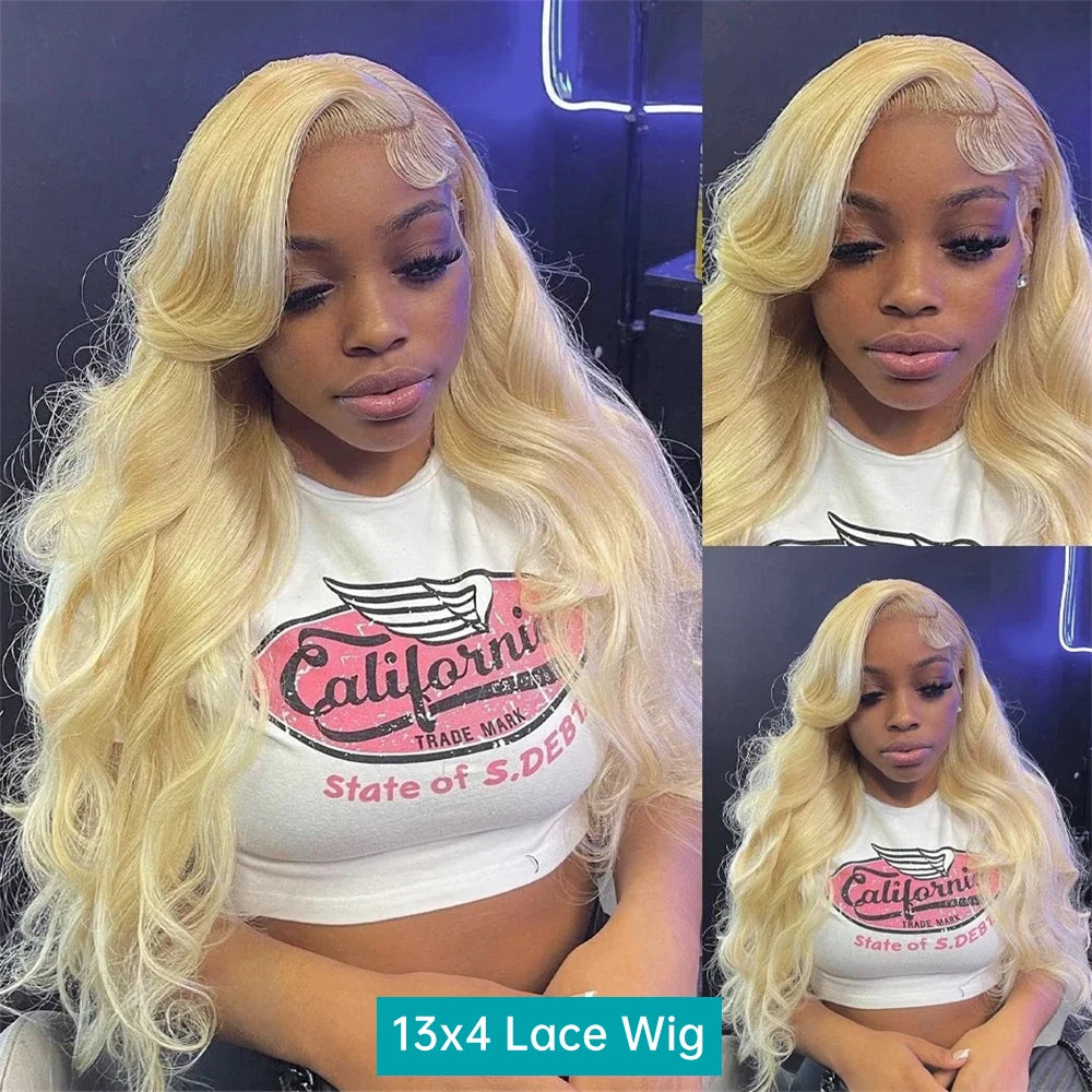 613 13x6 Lace Front Wig Human Hair Body Wave Blonde