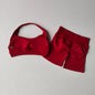 Peach High Waist Seamless Sports Bra and Shorts Set