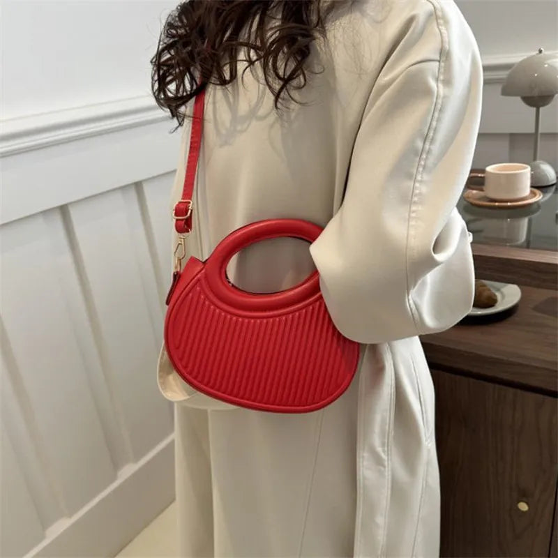 Chic Stripe Crossbody Bag for Women in Synthetic Leather