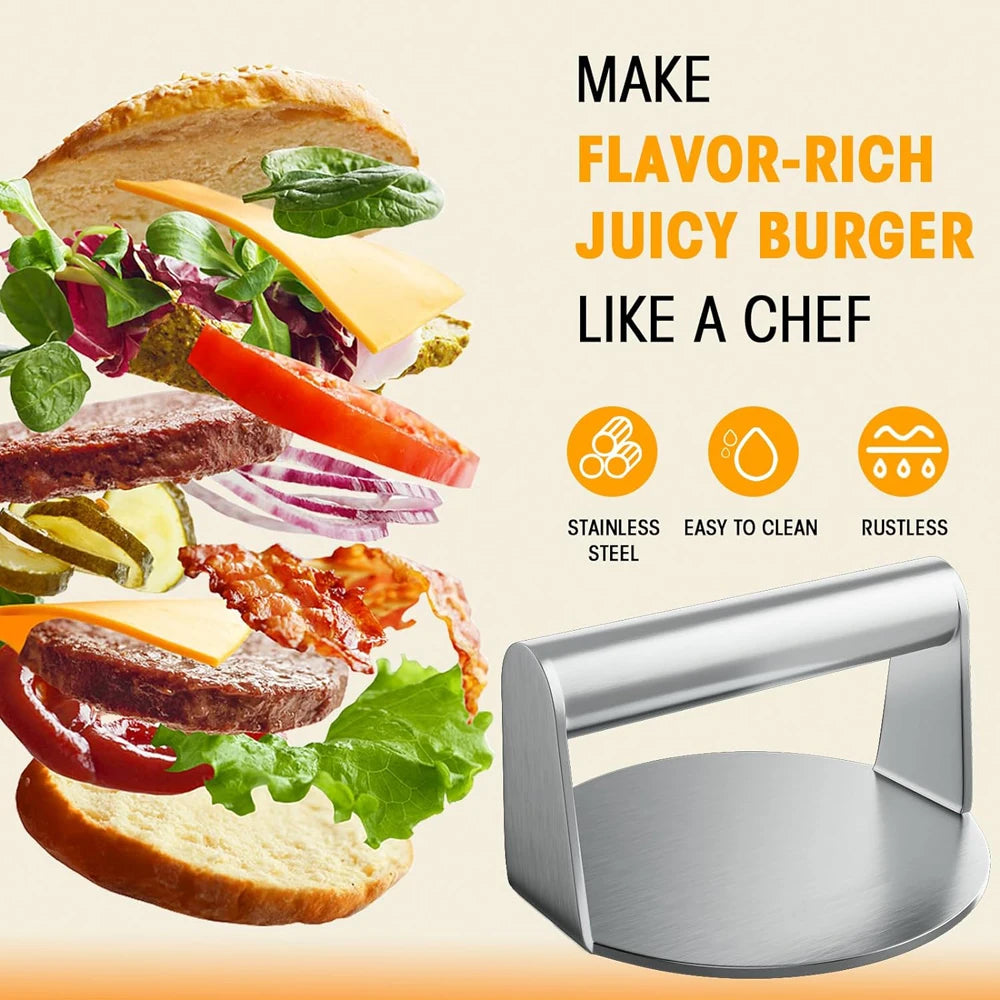 Stainless Steel Hamburger Meat Press Non-Stick Tool
