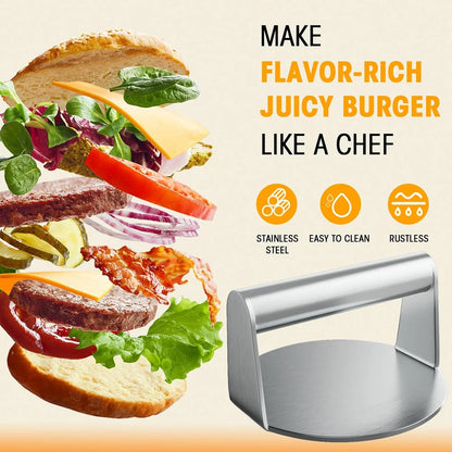 Stainless Steel Hamburger Meat Press Non-Stick Tool