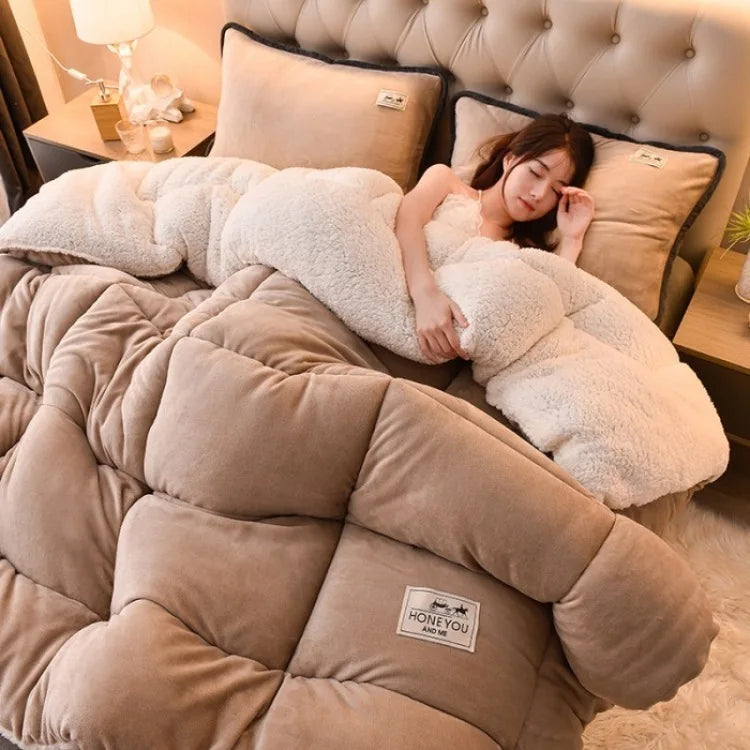 Lamb Fleece Blanket Double-Sided Velvet Warm Quilt
