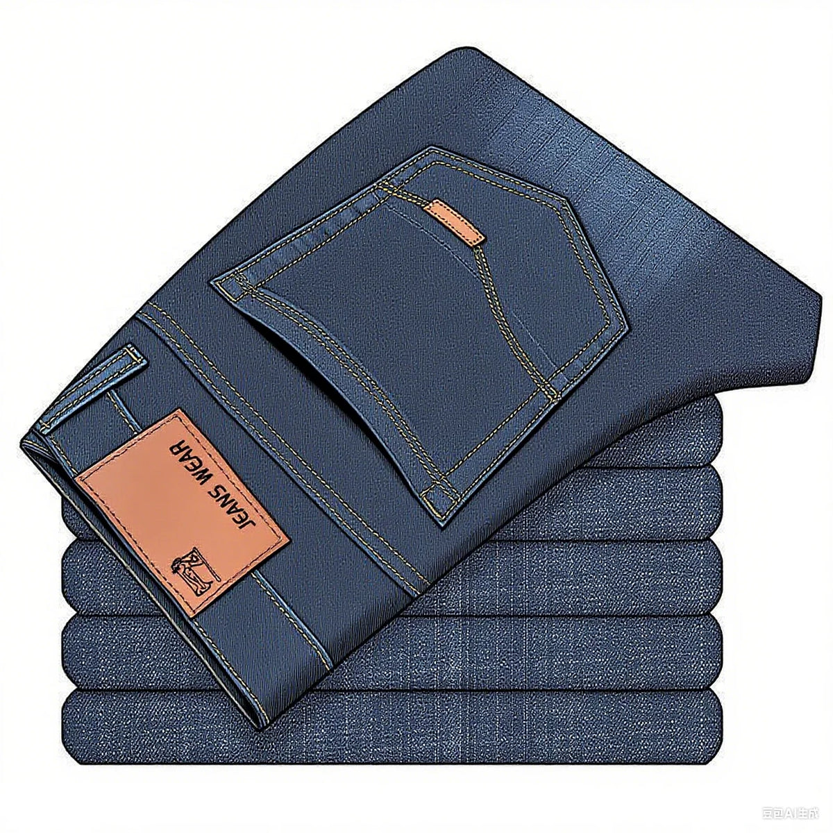 Men's Slim Fit Denim Jeans Casual Black Blue
