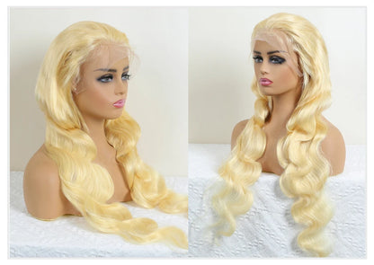 613 Honey Blonde Body Wave Human Hair Wig 360 Lace Frontal