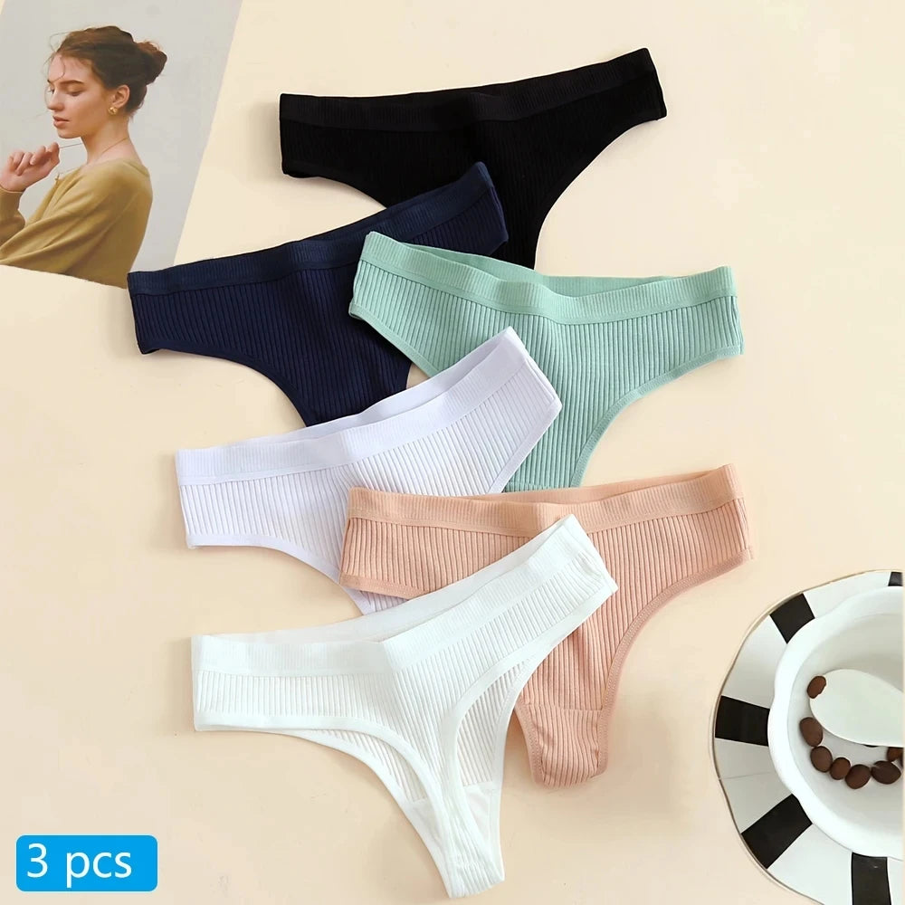 Women's Cotton Low Waist Briefs 3Pcs Set