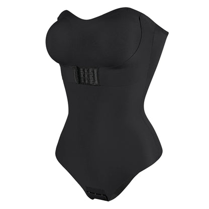 Strapless Bodysuit Tummy Control Shapewear Black S-4XL