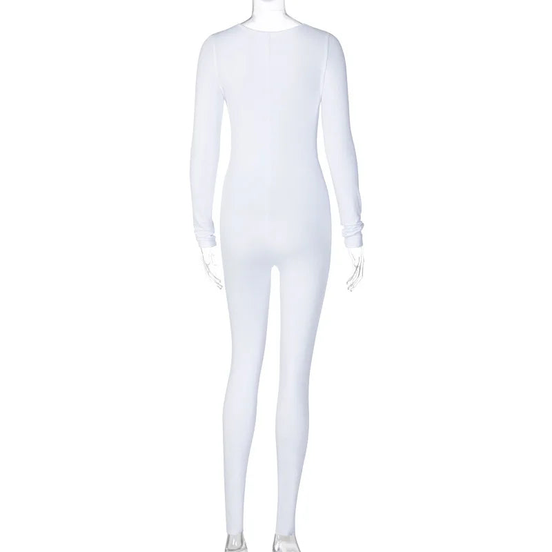 Dulzura Women Long Sleeve Bodycon Jumpsuit Overall