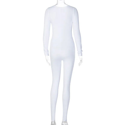 Dulzura Women Long Sleeve Bodycon Jumpsuit Overall