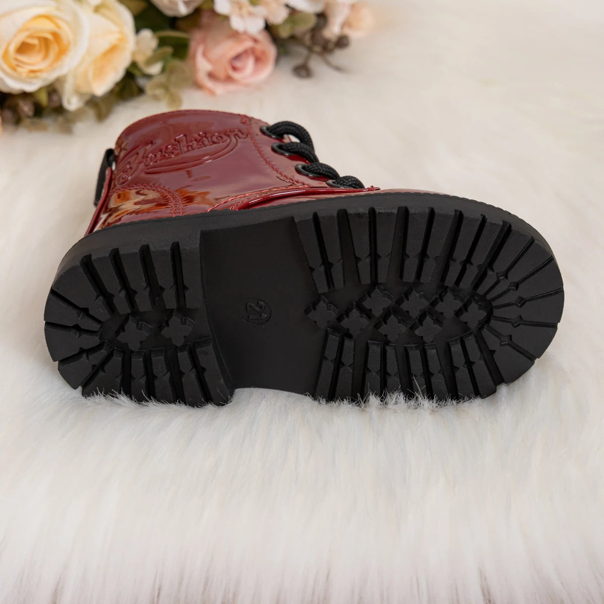 Waterproof PU Leather Children's Lace-up Boots