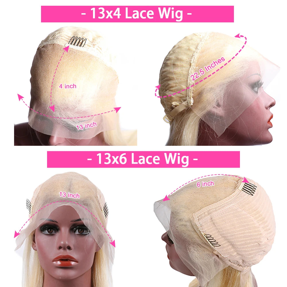 Transparent 613 Blonde Straight Lace Front Wig 13x4 13x6