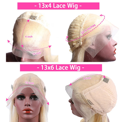 Transparent 613 Blonde Straight Lace Front Wig 13x4 13x6