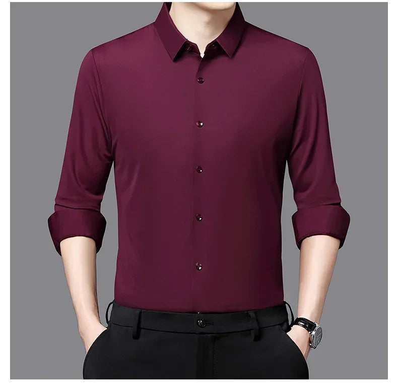Men's Ultra-Stretch Slim-Fit Long Sleeve Shirt