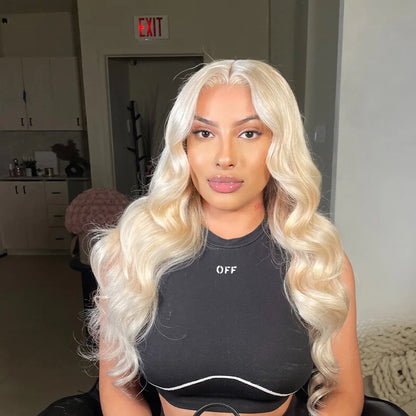 613 Body Wave Lace Frontal Wig Human Hair Blonde 30 Inch