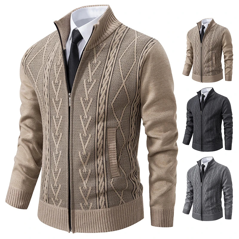 Men's Casual Knitted Sweater Coat in Cashmere Blend