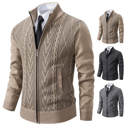 Men's Casual Knitted Sweater Coat in Cashmere Blend