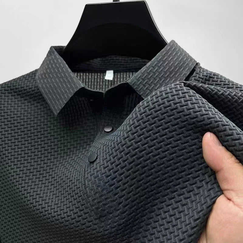 Men's Casual Short Sleeve Solid Color Polo Shirt