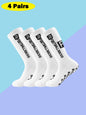 Men's Anti Slip Soccer Socks with Grippers 4 Pairs
