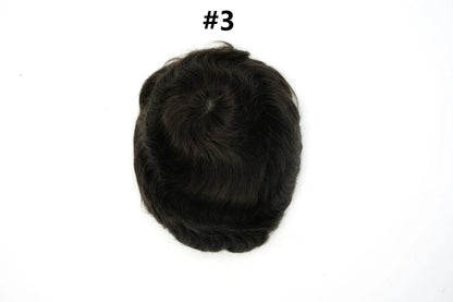 V Loop Silk Base Wavy Toupee for Men 8x10