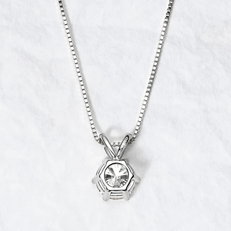 Moissanite Pendant Necklace 925 Sterling Silver Women