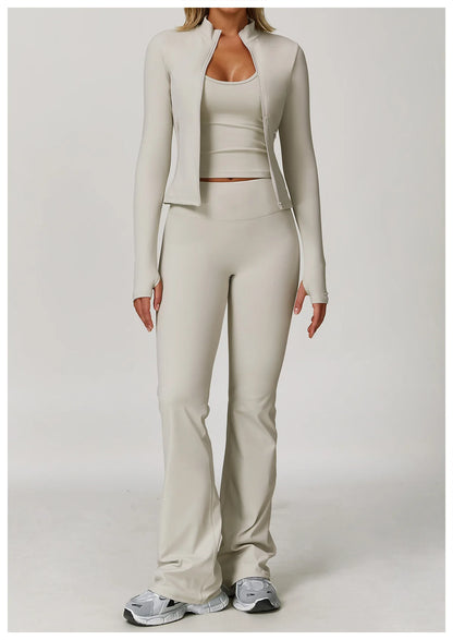Yoga Suit Sports Set for Women Long Sleeve Athletic Wear