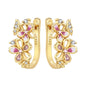 S925 Sterling Silver Iris Flower Hoop Earrings for Women