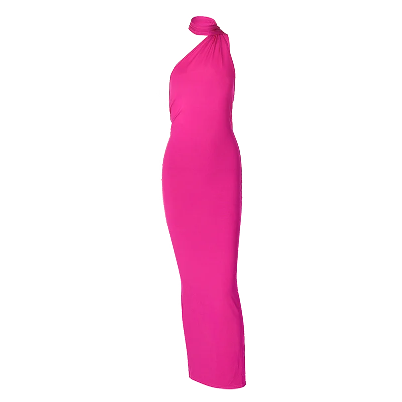 Hugcitar One Shoulder Backless Maxi Dress Women