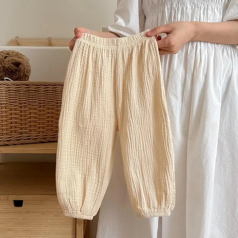 Summer Thin Solid Color Anti Mosquito Pants for Kids