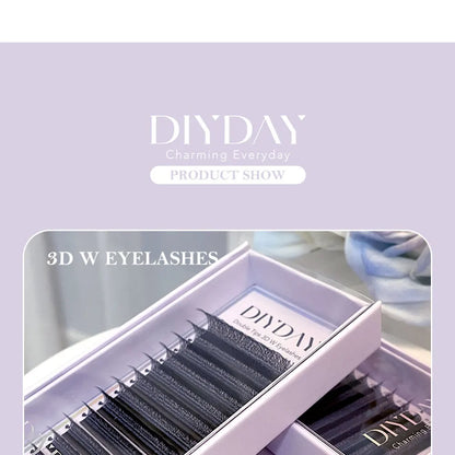 DIYDAY W Shape Eyelash Extensions Natural Soft Synthetic Hair